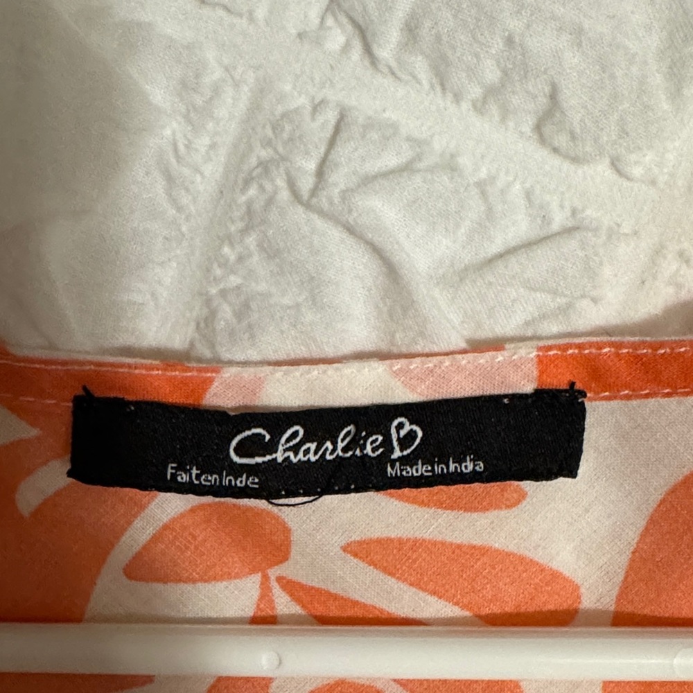 CHARLIE B Orange and White Floral Midi Dress - Picture 4 of 6